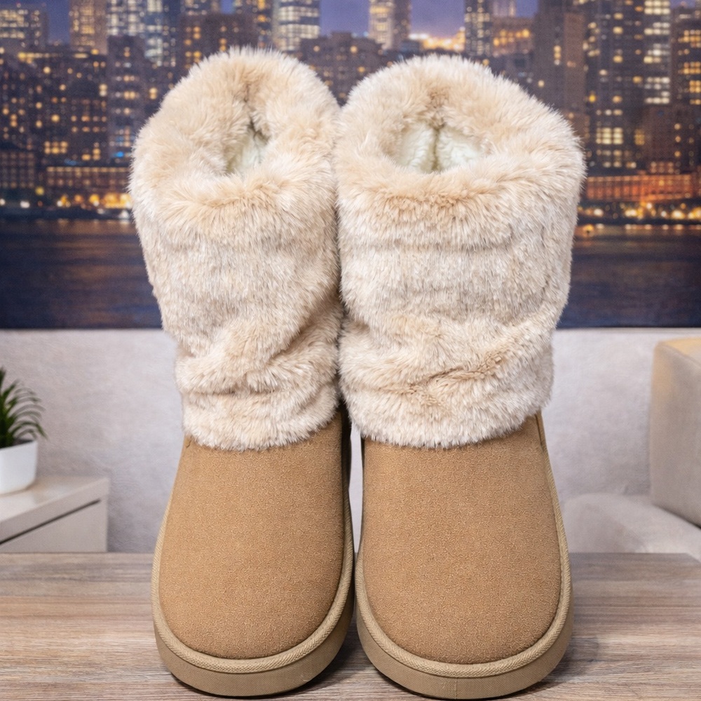 Cozy Faux-Fur Tan Winter Boots - Women